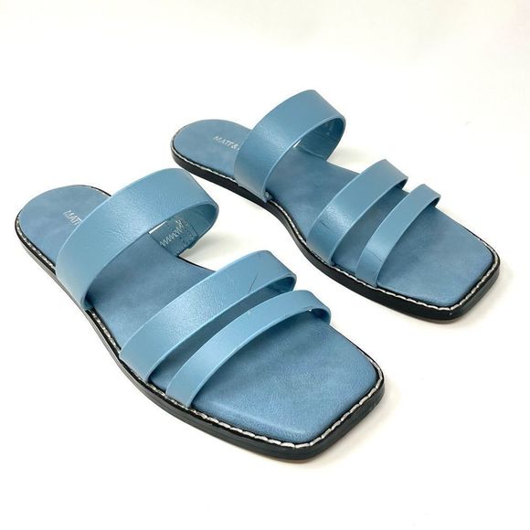 MATT & Nat Anzu Blue Vegan Strap Square Toe Sandals Size 39 - Picture 3 of 11